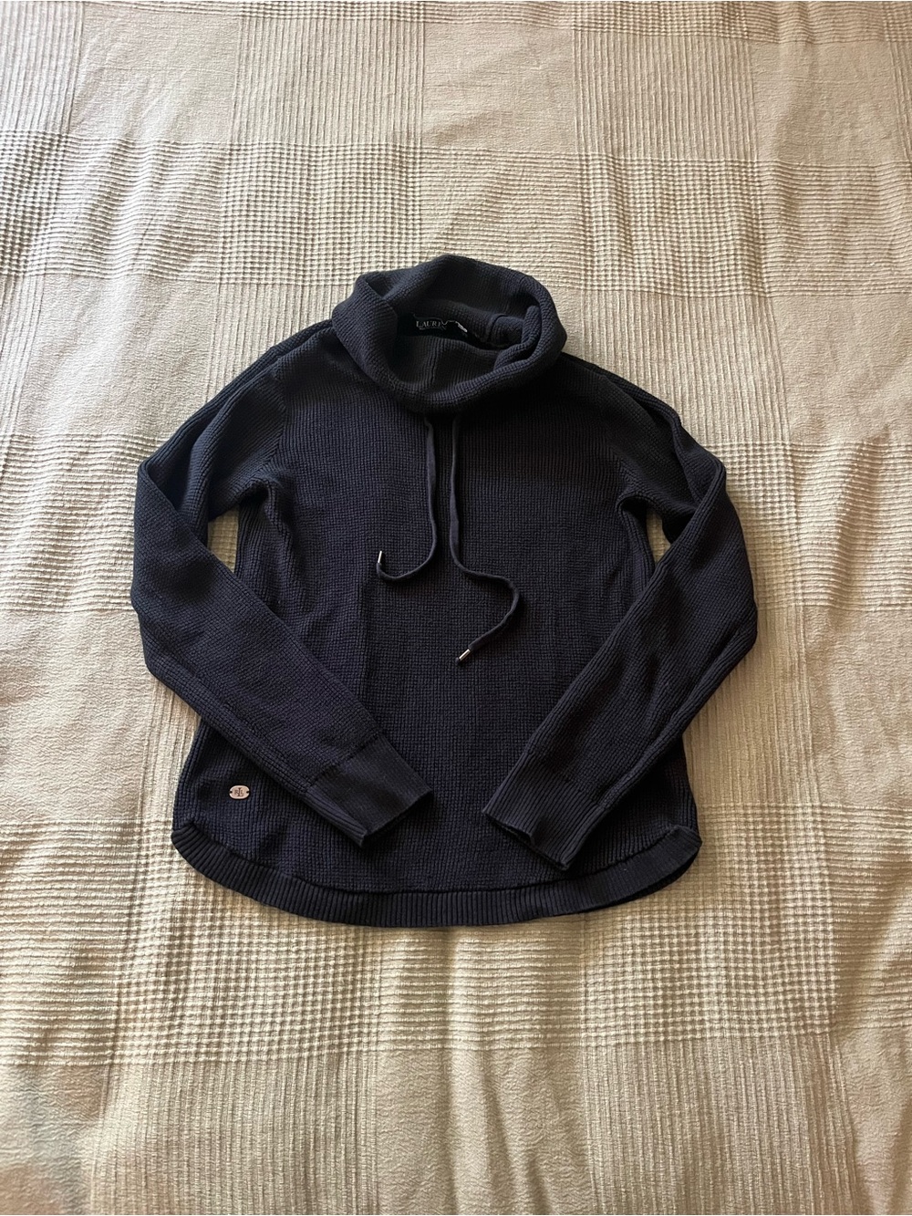 Ralph Lauren Black Cowl Neck Knit Sweater